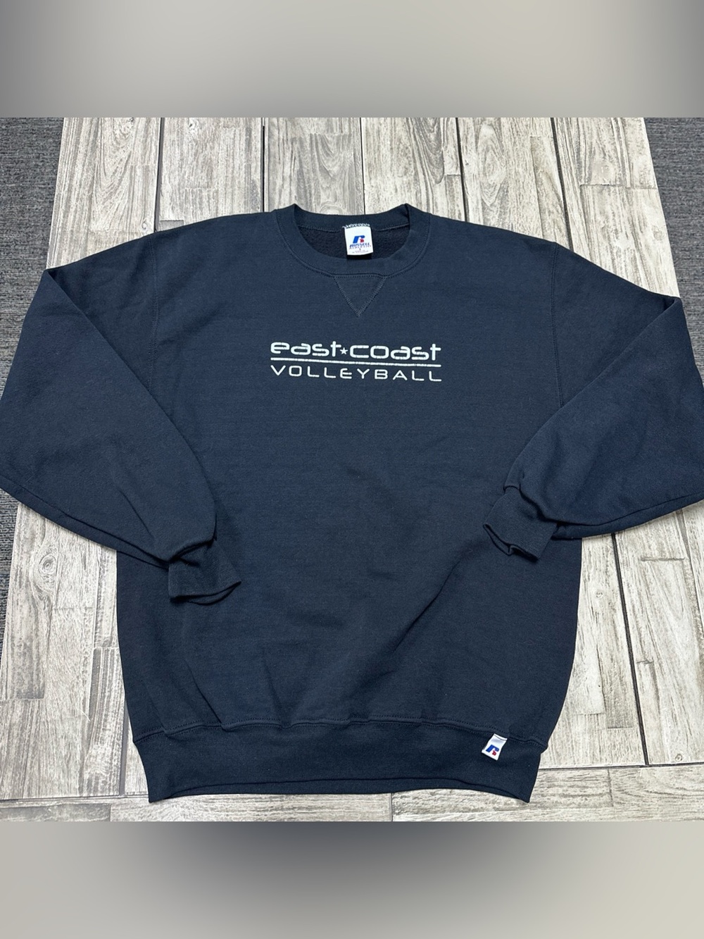 Vintage 90s Russell Athletic East Coast Volleyball Crewneck Small Black Sports